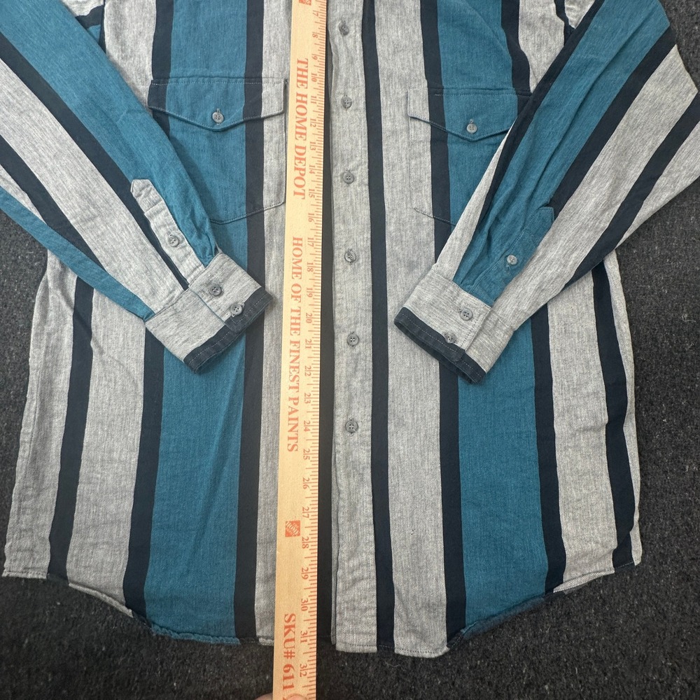 Vintage Roper Rodeo Blue Western Shirt Mens L Striped Button Up Cowboy 90s rodeo - Picture 5 of 10